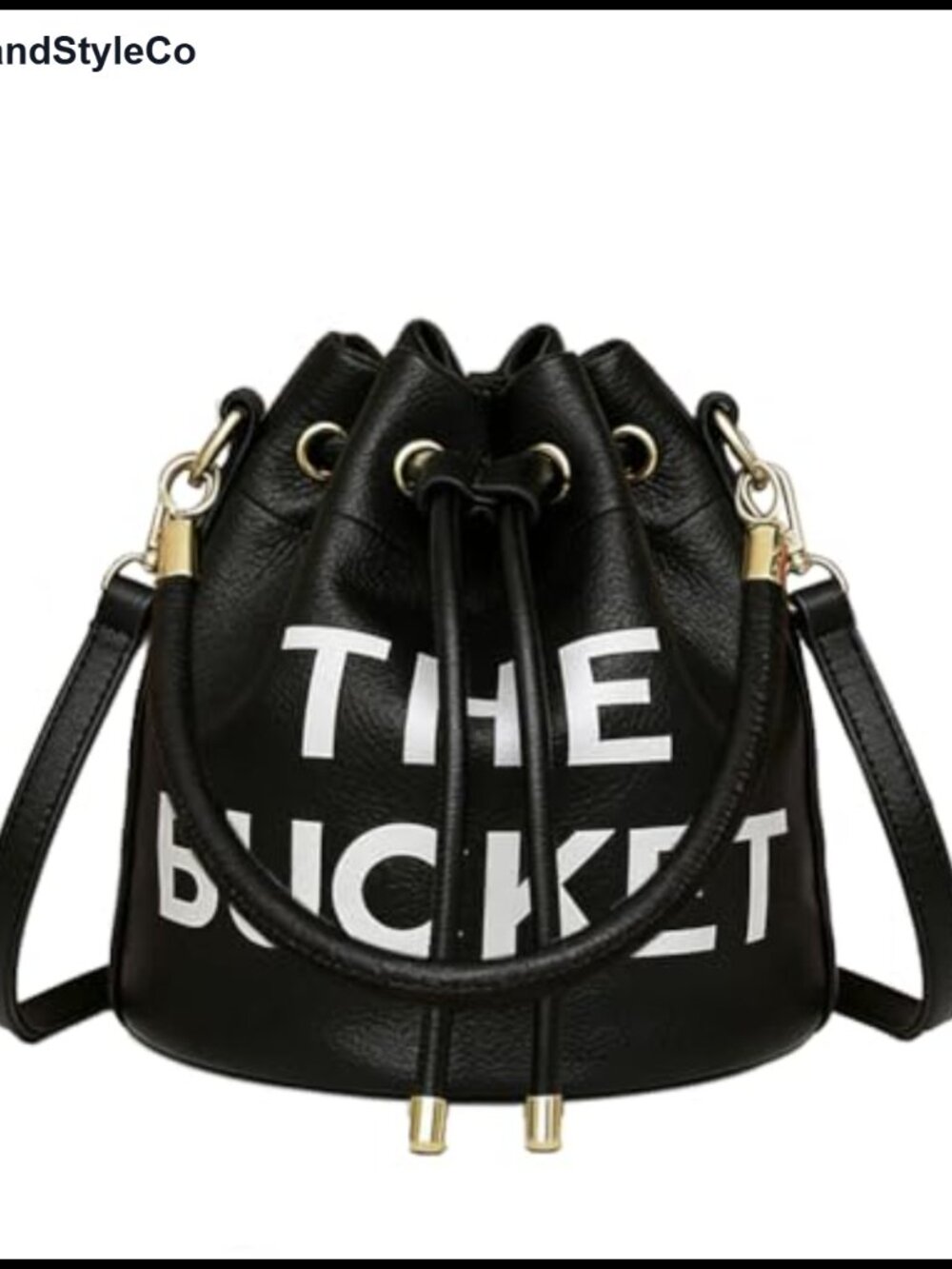 Women's Small Bucket Drawstring Handbag PU Leather Hobo Crossbody Purse